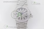 Nautilus Jumbo 5711 SS TWF Full Paved Diamonds Dial Case and Bracelet A324