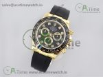 Daytona 116518 EWF 1:1 Best Edition Black Dial Diamonds Markers on Black Leather Strap(Free XS Strap)