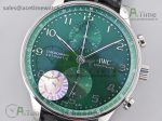 Portugieser Chronograph IW371615 ZF Best Edition Green Dial on Black Leather Strap A7750 (Slim Movement) - Image 2