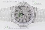 Nautilus Jumbo 5711 SS TWF Full Paved Diamonds Dial Case and Bracelet A324 - Image 6