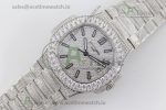 Nautilus Jumbo 5711 SS TWF Full Paved Diamonds Dial Case and Bracelet A324 - Image 8