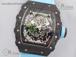 RM035-02 KVF Best Edition Skeleton Dial Red on Blue Leather Strap MIYOTA8215 V3 - Image 2