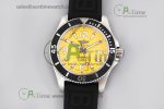 Superocean Automatic 44 TF 1:1 Best Edition Yellow Dial Black Bezel on Black Rubber Strap A2824