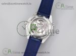 Planet Ocean 42mm SS OMF 1:1 Best Edition Blue Liquidmetal Bezel Blue Dial on Blue Leather Strap A8900 (Black Balance Wheel) - Image 15