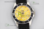 Superocean Automatic 44 TF 1:1 Best Edition Yellow Dial Black Bezel on Black Rubber Strap A2824 - Image 2