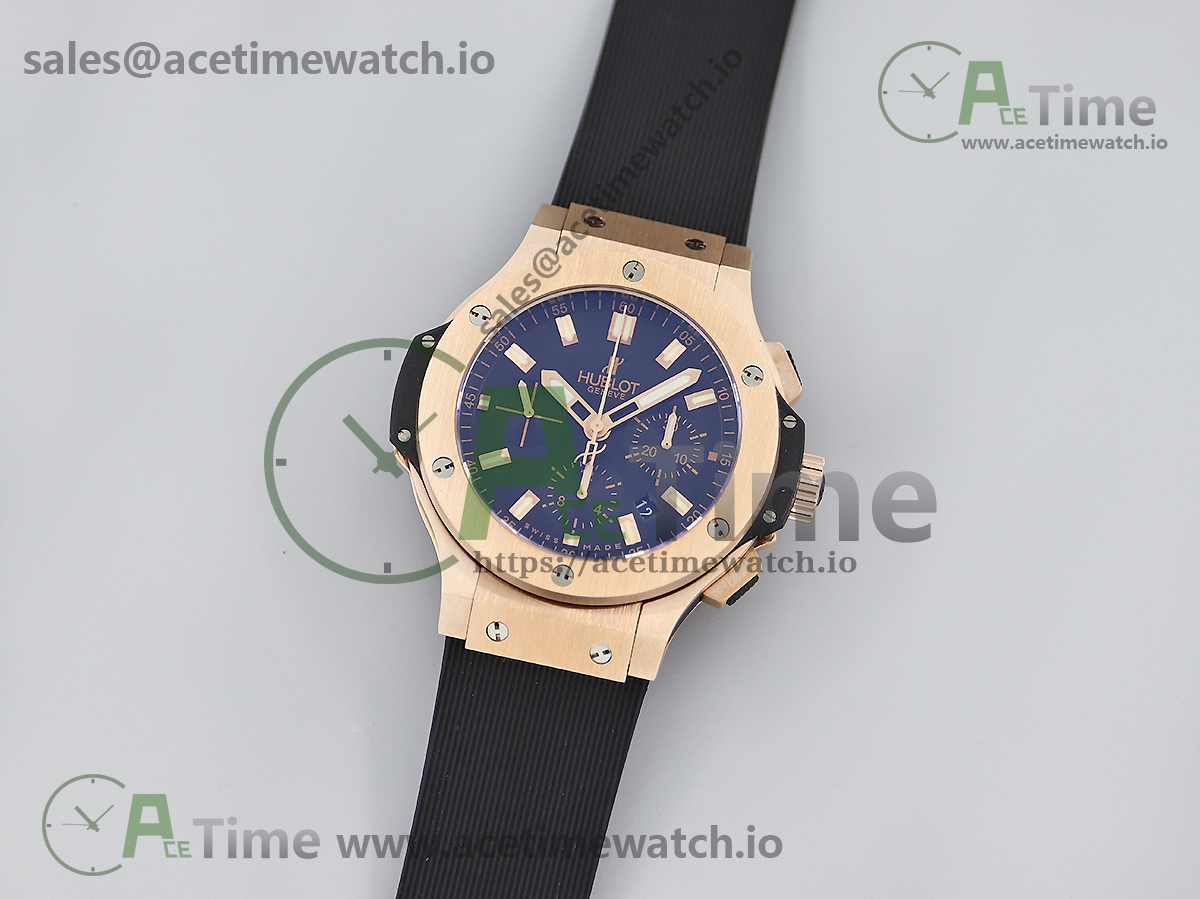 3 Big Bang 44mm V6F Black Dial Rose Gold Bezel on Black Rubber Strap HUB4104 A7750 - Image 1
