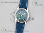 Calatrava 6007A SS 3KF 1:1 Best Edition Blue Dial on Blue Leather Strap A324 Super Clone V2