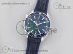 Planet Ocean 42mm SS OMF 1:1 Best Edition Blue Liquidmetal Bezel Blue Dial on Blue Leather Strap A8900 (Black Balance Wheel)
