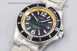 Superocean Automatic 44 TF 1:1 Best Edition Black Dial Black/Yellow Bezel on SS Bracelet A2824 - Image 3
