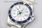 Superocean Automatic 44 TF 1:1 Best Edition White Dial Blue Bezel on SS Bracelet A2824 - Image 3