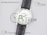 Master Ultra Thin Date 1238420 ZF 1:1 Best Edition White Dial on Black Leather Strap A899/1