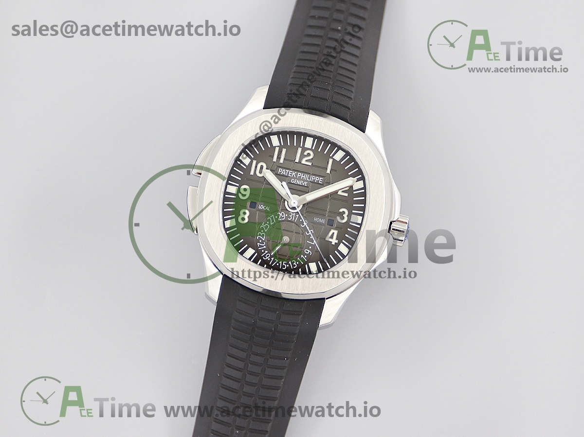 3 - 副本 Aquanaut 5164A SS ZF 1:1 Best Edition Black Dial on Black Rubber Strap A324 - Image 1