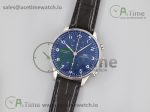 Portugieser Chronograph Edition “150 Years” IW371601 ZF 1:1 Best Edition Blue Dial on Black Leather Strap A7750 (Slim Movement)