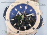 Big Bang 44mm V6F Black Dial Rose Gold Bezel on Black Rubber Strap HUB4104 A7750 - Image 2
