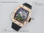 RM035 RG Diamonds Bezel KVF Best Edition Skeleton Dial on Black Rubber Strap MIYOTA8215