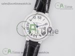 Ballon Bleu 36mm SS v6F 1:1 Best Edition White Textured Dial on Black Leather Strap SEIKO NH05A