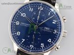 Portugieser Chronograph Edition “150 Years” IW371601 ZF 1:1 Best Edition Blue Dial on Black Leather Strap A7750 (Slim Movement) - Image 2