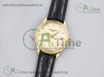 Calatrava 5227G SS 3KF 1:1 Best Edition White Dial Black Leather Strap A324 Super Clone V2