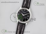 Calatrava 5227 SS 3KF 1:1 Best Edition Black Dial on Black Leather Strap A324 Super Clone V2