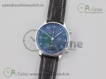 Portuguese Chrono IW371491 ZF 1:1 Best Edition Blue Dial on Black Leather Strap A7750 (Same Thickness as Genuine)