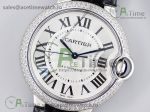 Ballon Bleu 36mm SS v6F 1:1 Best Edition White Textured Dial on Black Leather Strap SEIKO NH05A - Image 2
