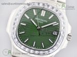 Nautilus 5711/1A PPF 1:1 Best Edition Green Dial Diamonds Bezel on SS Bracelet 324CS (Free box) V4 - Image 2