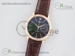 Cellini 50515 RG EWF 1:1 Best Edition Black Dial on Brown Leather Strap SA3165