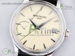 Calatrava 5227 SS 3KF 1:1 Best Edition Off-White Dial Black Leather Strap A324 Super Clone V2 - Image 2