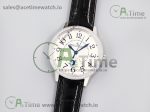 Rendez-Vous Night & Day SS Polished Bezel ZF 1:1 Best Edition White Textured Dial on Blue Leather Strap A898