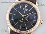 Cellini 50515 RG EWF 1:1 Best Edition Black Dial on Brown Leather Strap SA3165 - Image 2