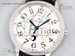 Rendez-Vous Night & Day SS Polished Bezel ZF 1:1 Best Edition White Textured Dial on Blue Leather Strap A898 - Image 2