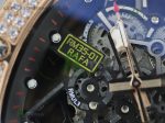 RM035 RG Diamonds Bezel KVF Best Edition Skeleton Dial on Black Rubber Strap MIYOTA8215 - Image 4