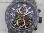 Calibre Heuer 01 Chrono 43mm Ceramic XF 1:1 Best Edition Skeleton Dial on Ceramic Bracelet A1887 - Image 2