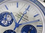 Speedmaster SS Blue Snoopy OMF 1:1 Best Edition White Dial on New SS Bracelet Manual Winding Chrono Movement - Image 3