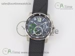 Calibre De Cartier Diver SS Black JF 1:1 Best Edition on Black Rubber Strap A23J