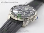 Calibre De Cartier Diver SS Black JF 1:1 Best Edition on Black Rubber Strap A23J - Image 10