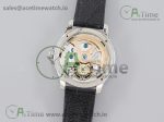 Master Tourbillon SS TWF Diamonds Bezel Blue MOP Dial on Black Leather Strap - Image 17