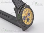 Chronomat 44mm Blacksteel GF 1:1 Special Edition Yellow Dial on Black Rubber Strap A7750 - Image 2