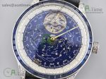 Master Grande Tradition SS Blue Rotating Dial Diamonds Bezel on Black Leather Strap A23J - Image 2