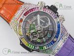 Big Bang Unico Rainbow King SS 45mm ZF 1:1 Best Edition on Rainbow Gummy Strap A1242 - Image 3
