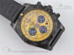 Chronomat 44mm Blacksteel GF 1:1 Special Edition Yellow Dial on Black Rubber Strap A7750 - Image 3