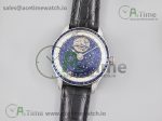 Master Grande Tradition SS Blue Rotating Dial Diamonds Bezel on Black Leather Strap A23J