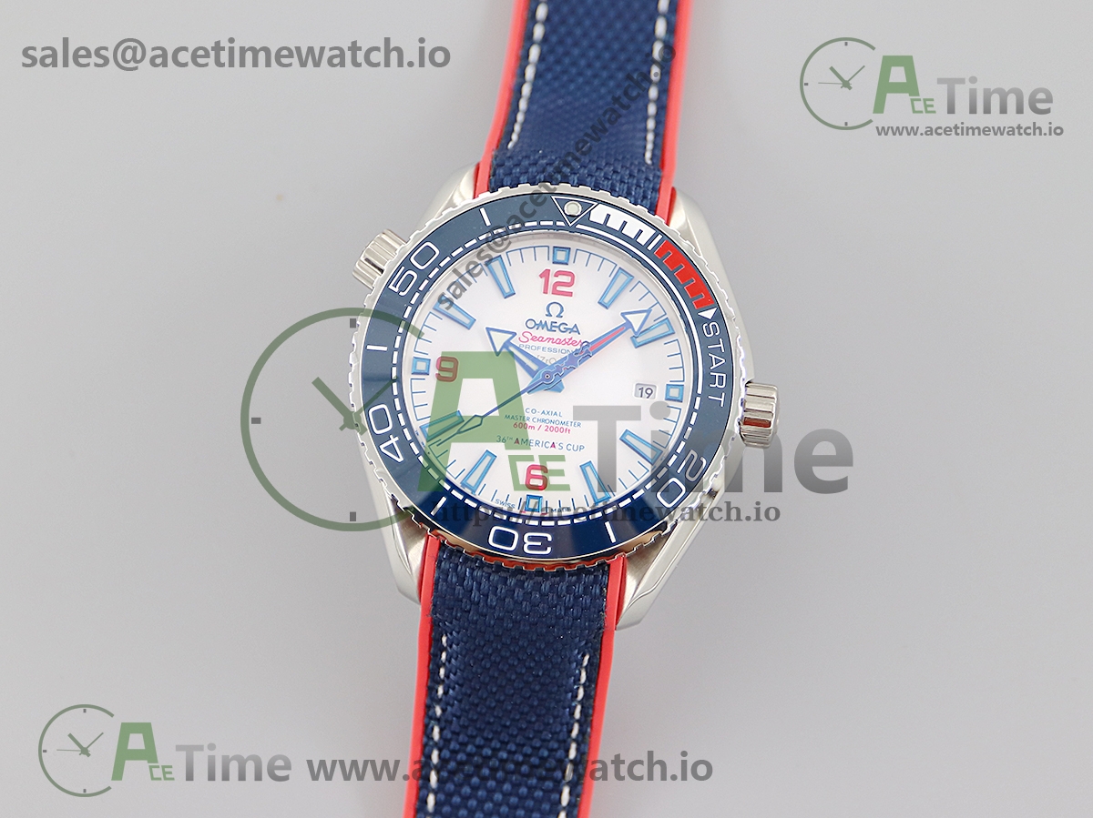 4 Planet Ocean 2021 America’s Cup SS VSF 1:1 Best Edition White Dial on Blue Nylon Strap A8900 Super Clone - Image 1