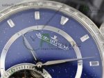 Master Tourbillon SS TWF Diamonds Bezel Blue MOP Dial on Black Leather Strap - Image 3