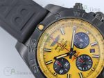 Chronomat 44mm Blacksteel GF 1:1 Special Edition Yellow Dial on Black Rubber Strap A7750 - Image 4