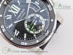 Calibre De Cartier Diver SS Black JF 1:1 Best Edition on Black Rubber Strap A23J - Image 5