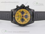 Chronomat 44mm Blacksteel GF 1:1 Special Edition Yellow Dial on Black Rubber Strap A7750 - Image 6