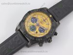 Chronomat 44mm Blacksteel GF 1:1 Special Edition Yellow Dial on Black Rubber Strap A7750 - Image 9