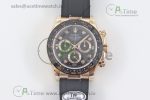 Daytona 116515 RGEWF 1:1 Best Edition Black Dial Diamonds Markers on Black Leather StrapA7750