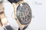 Daytona 116515 RGEWF 1:1 Best Edition Black Dial Diamonds Markers on Black Leather StrapA7750 - Image 2